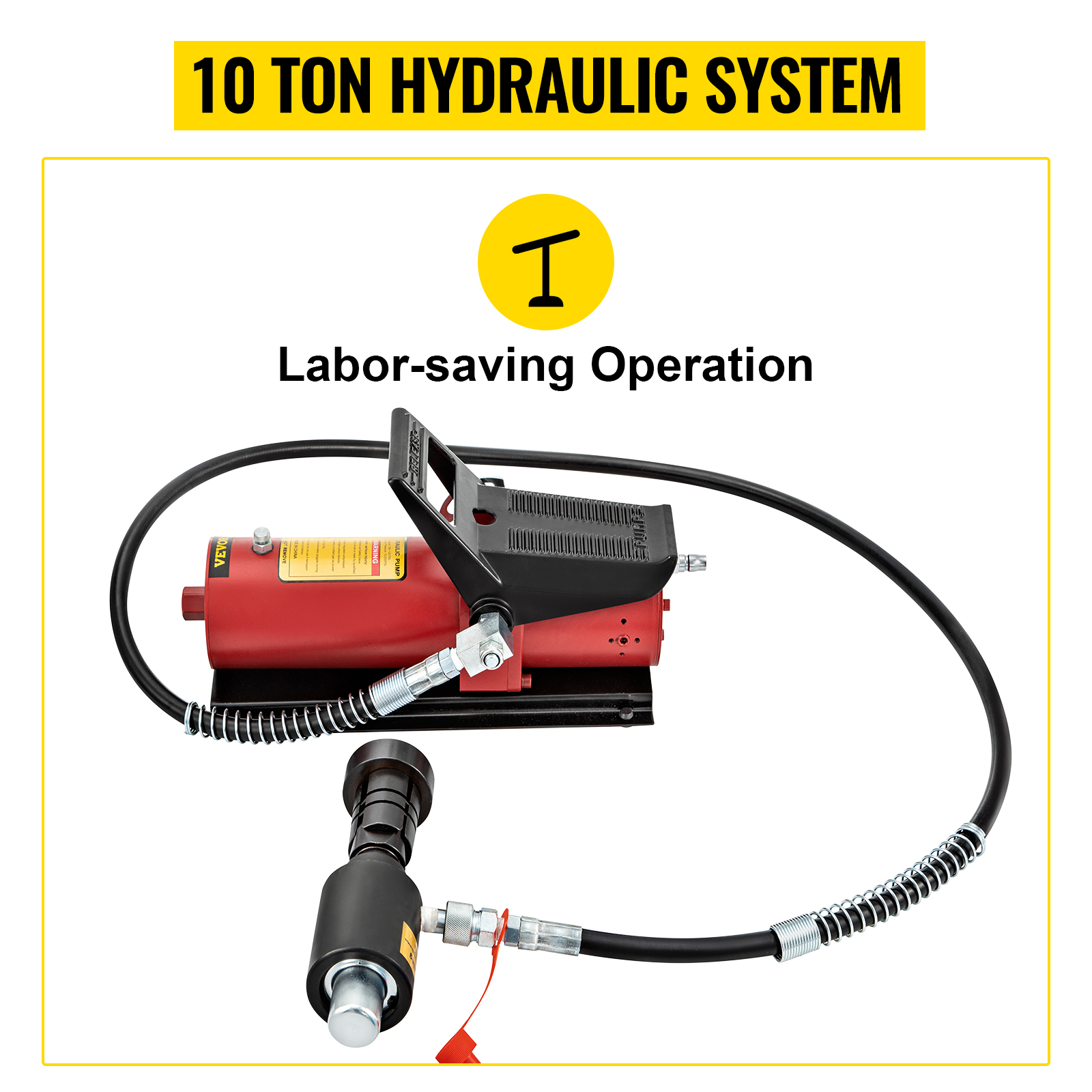 VEVOR hydraulic exhaust pipe expander with 10-ton hydraulic system for labor-saving operation.