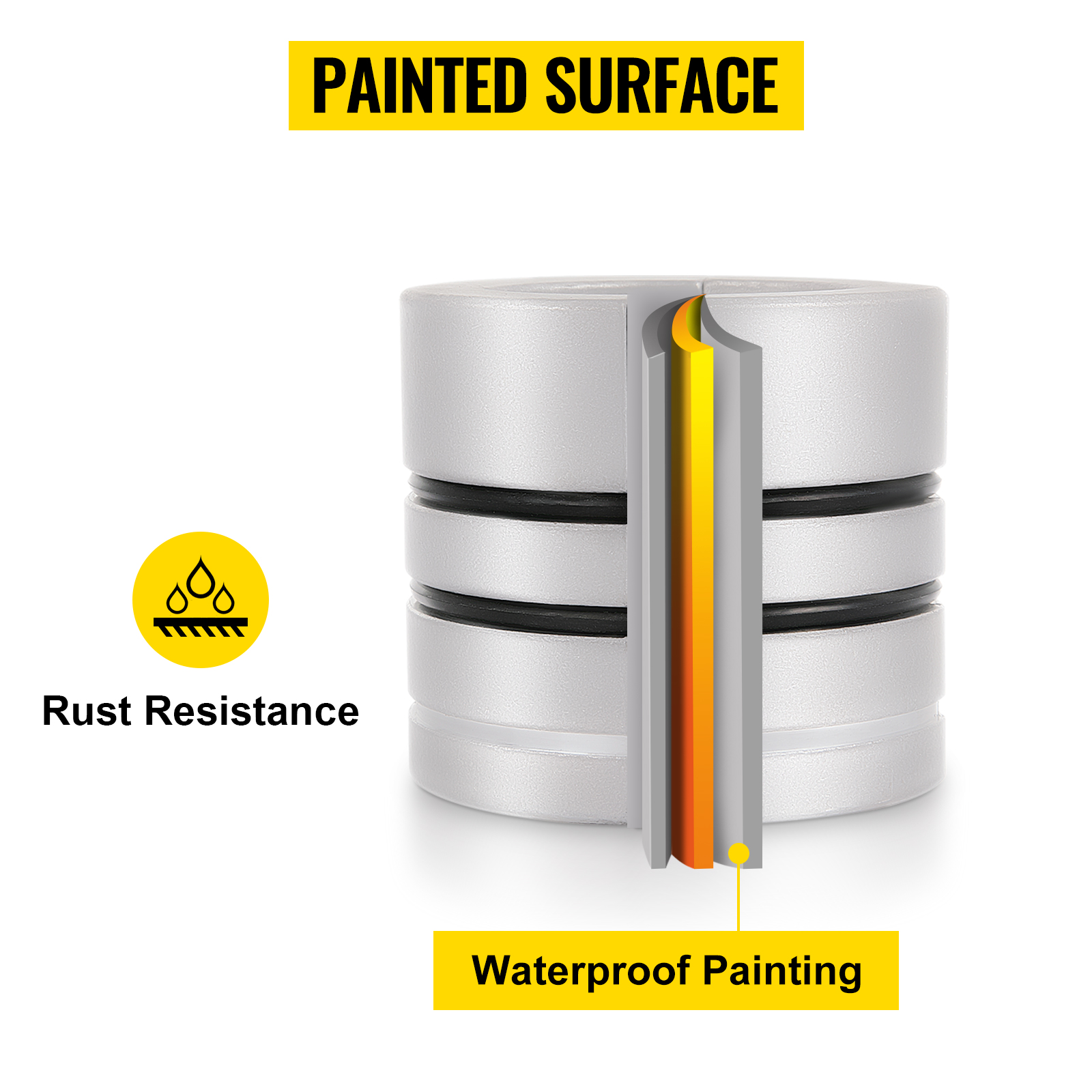 VEVOR hydraulic exhaust pipe expander with rust resistance and waterproof painting.