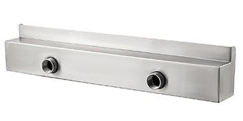 stainless steel VEVOR pool fountain with dual water outlets.