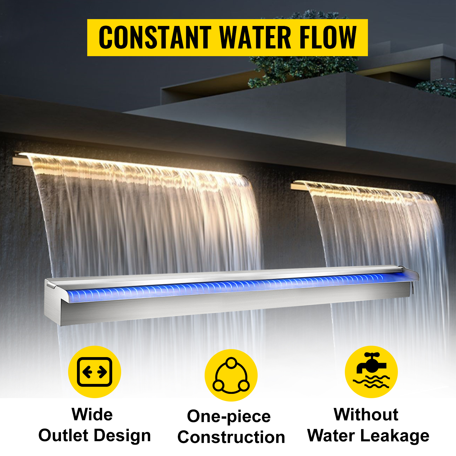 VEVOR pool fountain with wide outlet design and one-piece construction.