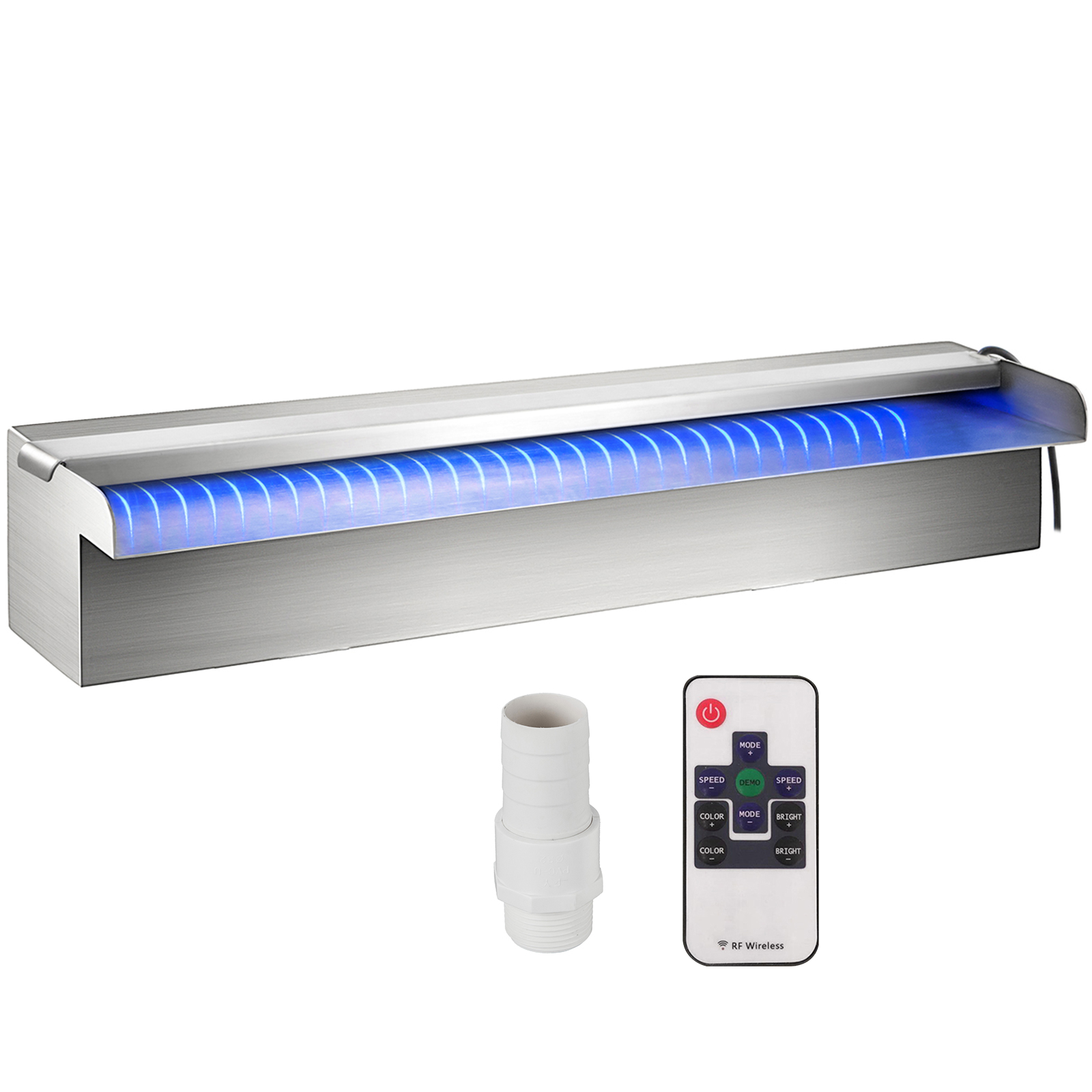 VEVOR pool fountain led waterfall with remote control and connectors.