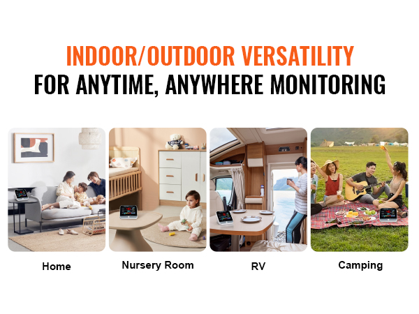indoor/outdoor versatility for anytime, anywhere monitoring with VEVOR air quality monitor.