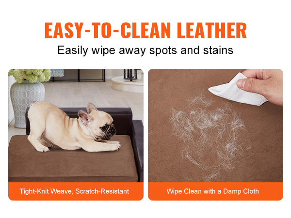 easy-to-clean furniture showcasing a VEVOR pet sofa with a tight-knit weave, scratch-resistant and easy to wipe.