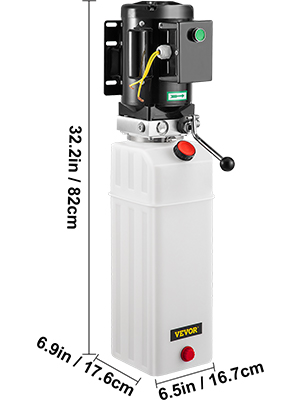 VEVOR hydraulic pump car lift with dimensions 32.2in x 6.9in x 6.5in.