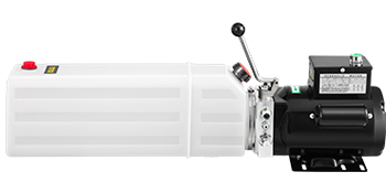 VEVOR hydraulic pump car lift with black motor and white hydraulic reservoir.