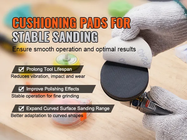 cushioning pads for the VEVOR orbital air sander ensure smooth and stable sanding operations.
