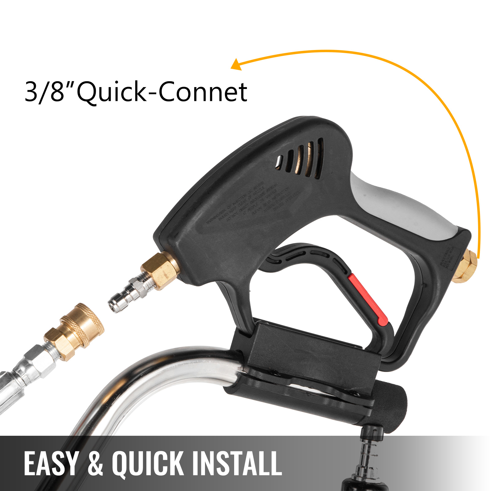 VEVOR surface cleaner 22inch with 3/8" quick-connect fitting, easy & quick install.
