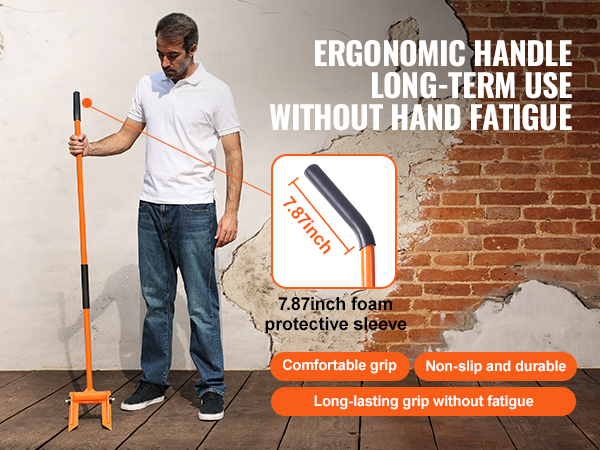 VEVOR demolition tool with ergonomic handle and 7.87-inch foam protective sleeve for comfort and durability.