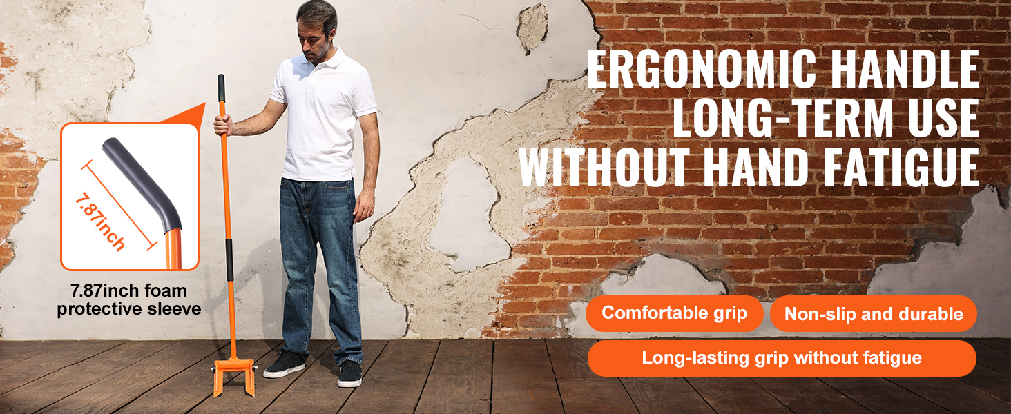 VEVOR demolition tool with ergonomic handle and 7.87-inch foam protective sleeve for comfort and durability.