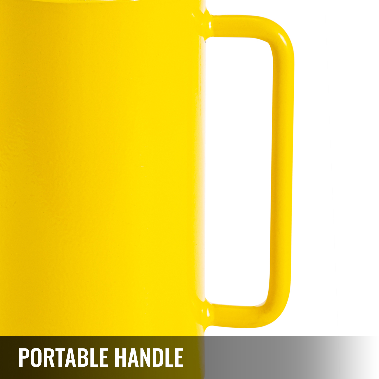 yellow VEVOR hydraulic cylinder jack with a sturdy portable handle.