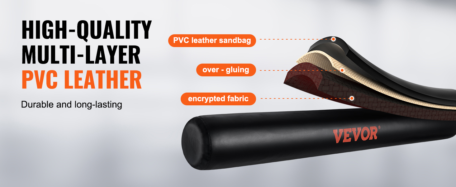 high-quality multi-layer pvc leather construction of the VEVOR wall mount boxing spinning bar.