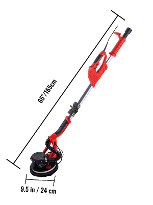 VEVOR drywall sander with 65"/165cm handle and 9.5"/24cm sanding pad