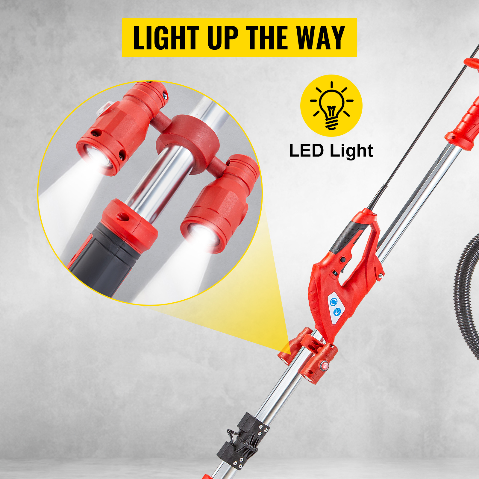 VEVOR drywall sander with led light for enhanced visibility.