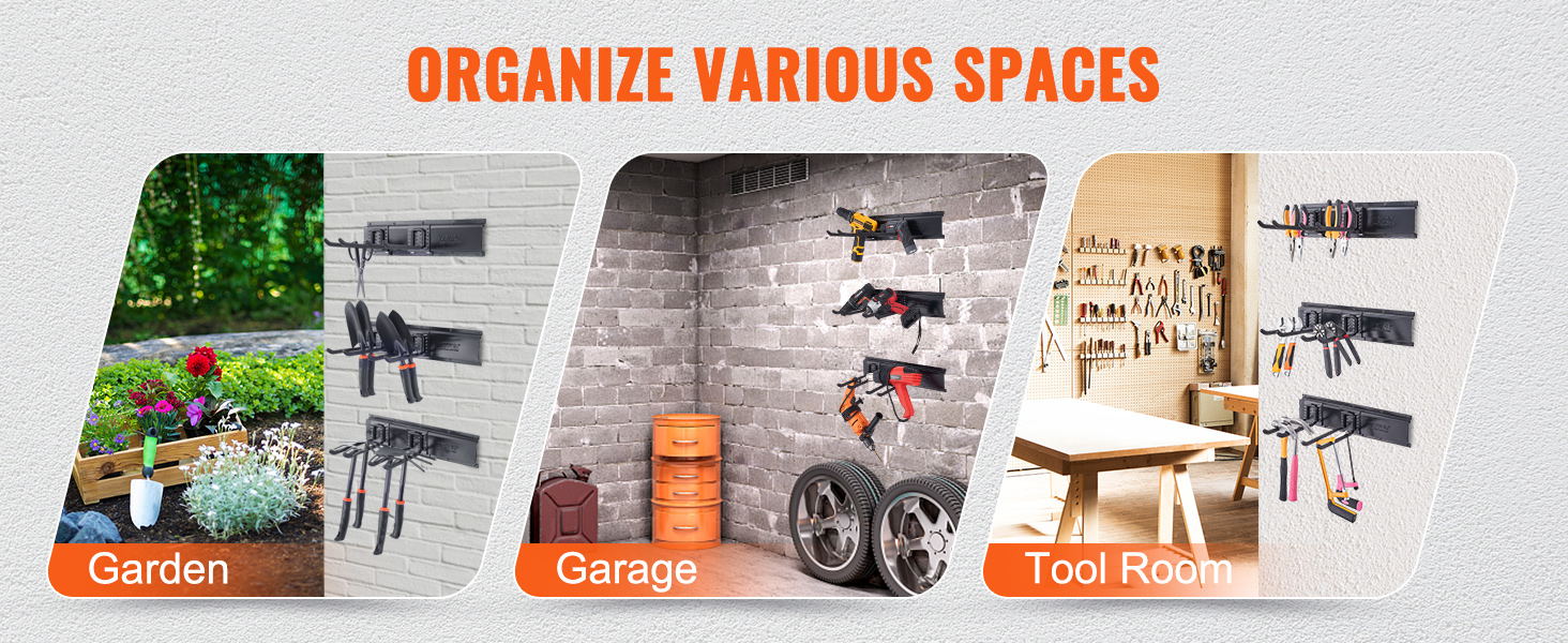 VEVOR garage tool organizer for garden tools, garage tools, and tool room arrangements.