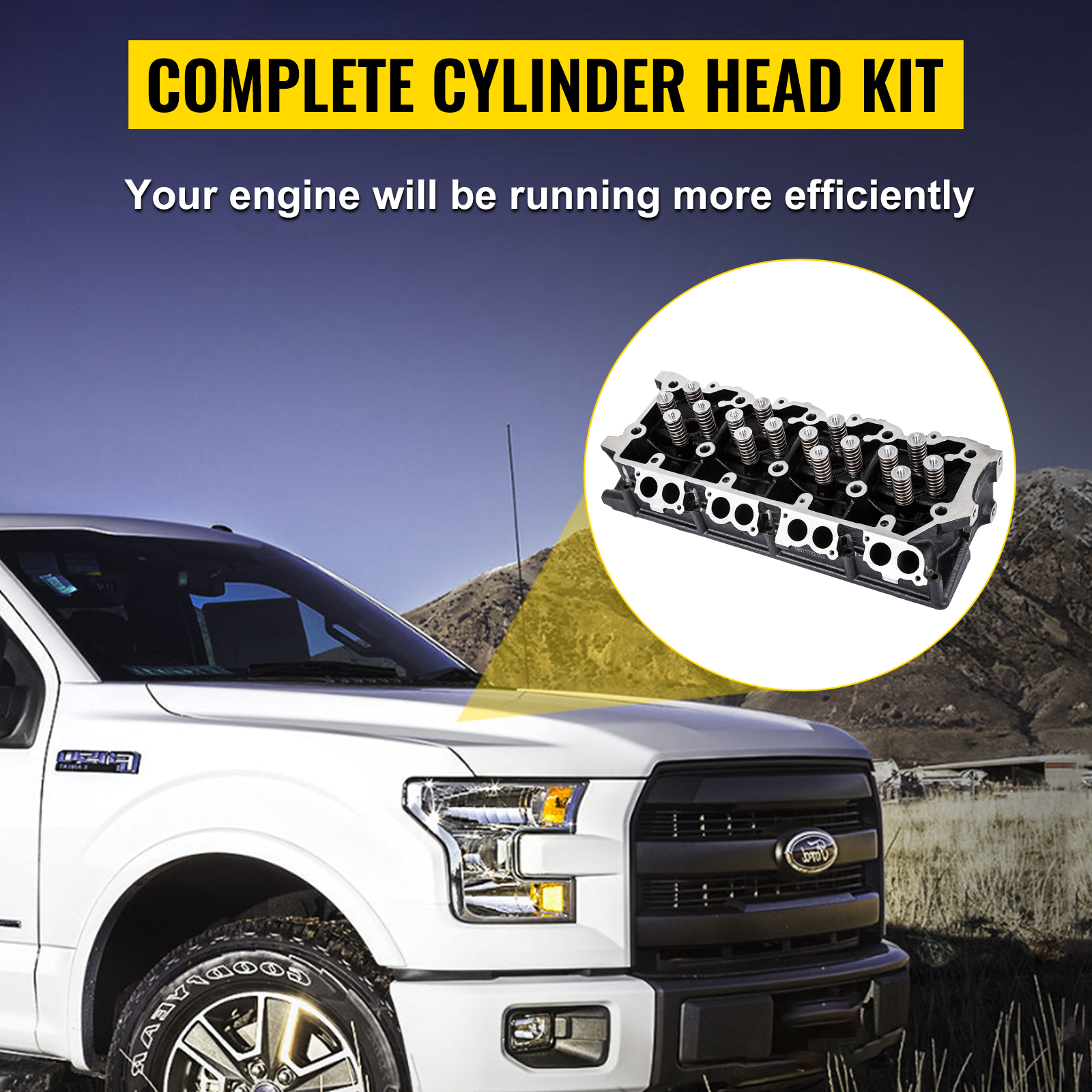 complete cylinder head kit for efficient engine, VEVOR cylinder head assembly featured.