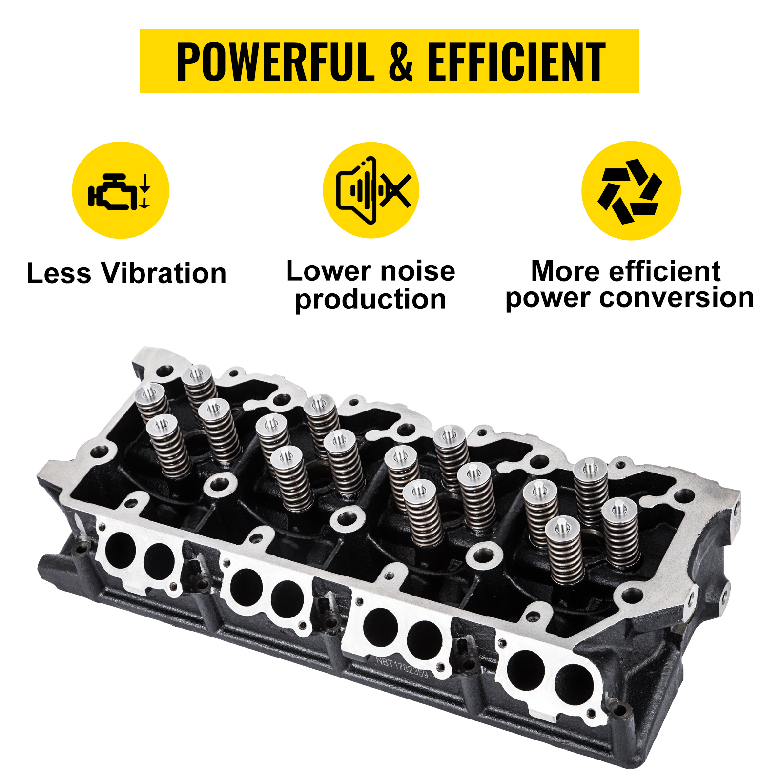 VEVOR cylinder head assembly with less vibration, lower noise, and efficient power conversion