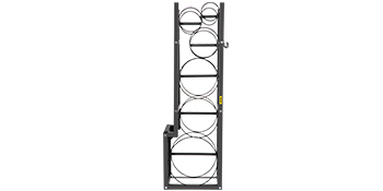 VEVOR refrigerant tank rack with multiple circular holders in a vertical frame.