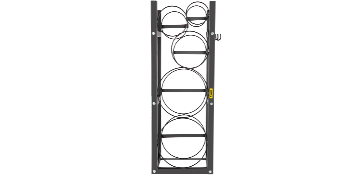 VEVOR refrigerant tank rack with multiple circular holders and sturdy metal frame.