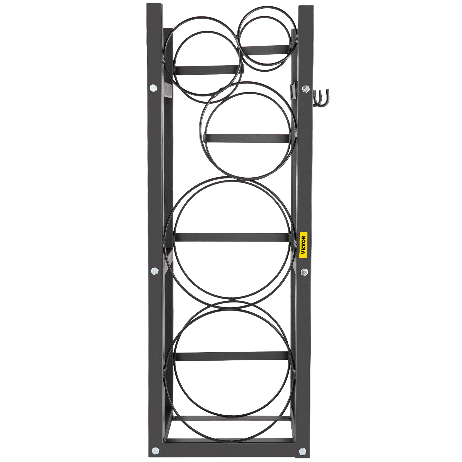 VEVOR refrigerant tank rack with four circular holders and sturdy metal frame.