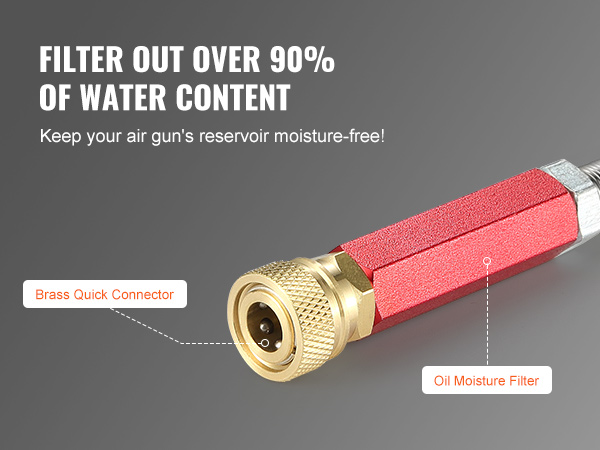 brass quick connector and oil moisture filter for VEVOR high pressure hand pump.