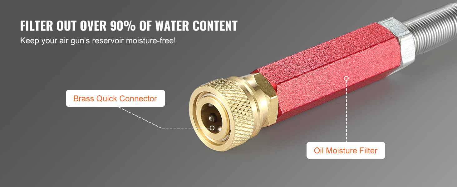 brass quick connector and oil moisture filter for VEVOR high pressure hand pump.