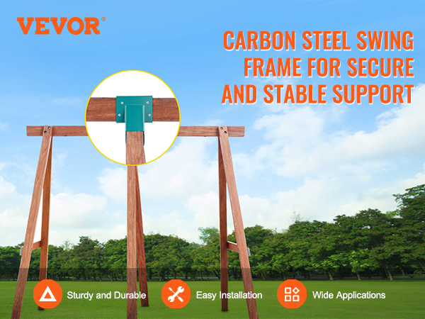 VEVOR swing set brackets for secure and stable carbon steel frame installation. sturdy and durable.