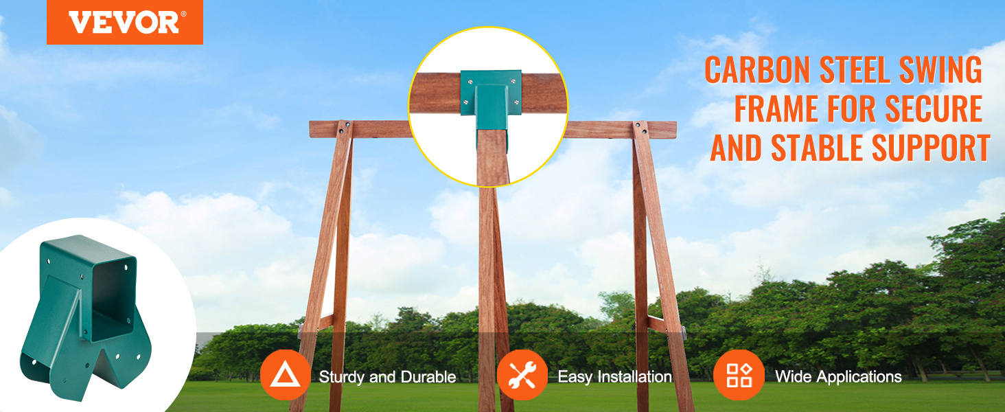 VEVOR swing set brackets for secure and stable carbon steel frame installation. sturdy and durable.