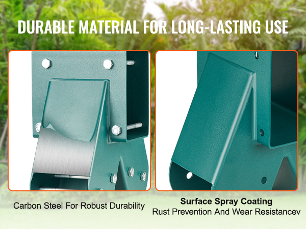 VEVOR swing set brackets with carbon steel durability and rust-resistant coating for long-lasting use.