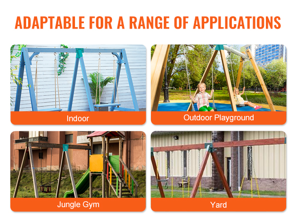 VEVOR swing set brackets for indoor, outdoor playground, jungle gym, and yard applications.