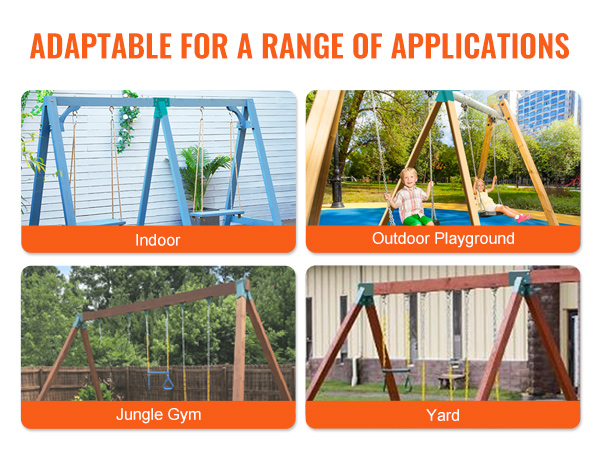 VEVOR swing set brackets used for indoor, outdoor playground, jungle gym, and yard applications.