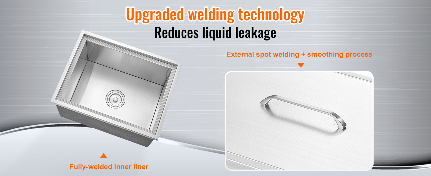VEVOR ice chest with upgraded welding technology for reduced liquid leakage, featuring a fully welded inner liner.