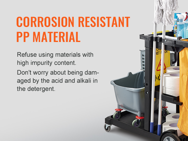 VEVOR valymo krepšelį featuring korozijai atsparios medžiagos pp, pv, valymo buteliai ir saugojimo skyrius.