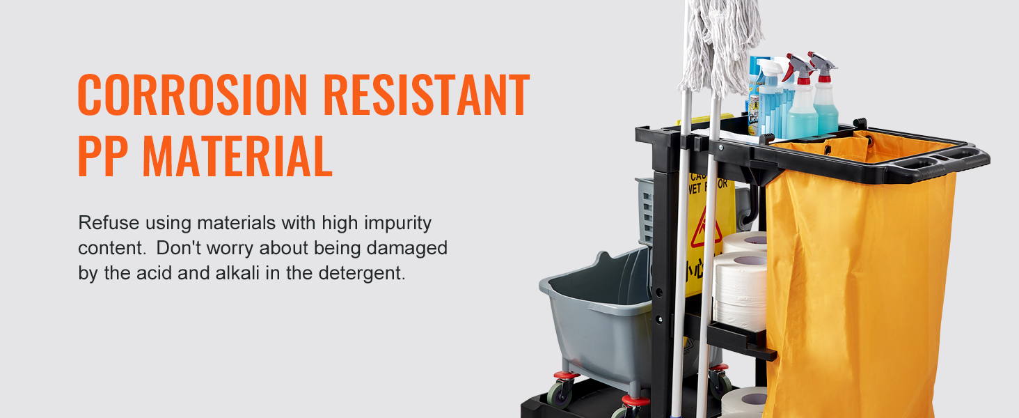 VEVOR valymo krepšelį featuring korozijai atsparios medžiagos pp, pv, valymo buteliai ir saugojimo skyrius.