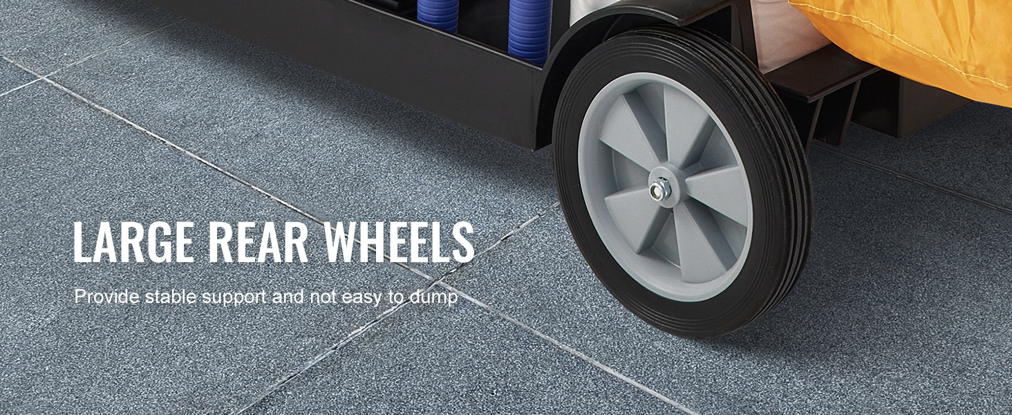 VEVOR dideli galiniai ratai stabilūs paramos ir prevencijos lūžio.