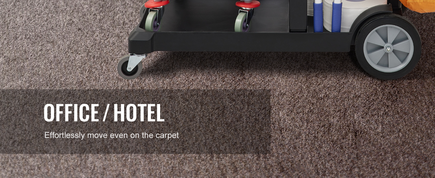 VEVOR valymo krepšelį " rolls sklandžiai kilimu biure arba viešbutyje. patvarus dizainas su easy-glide ratų.