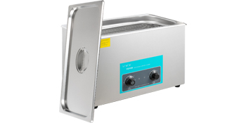 VEVOR ultrasonic cleaner with open lid and stainless steel body