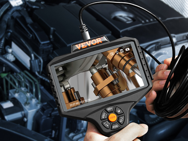 VEVOR triple objektiivi borescope kontrollimise mootori kõrge resolutsiooniga ekraan.