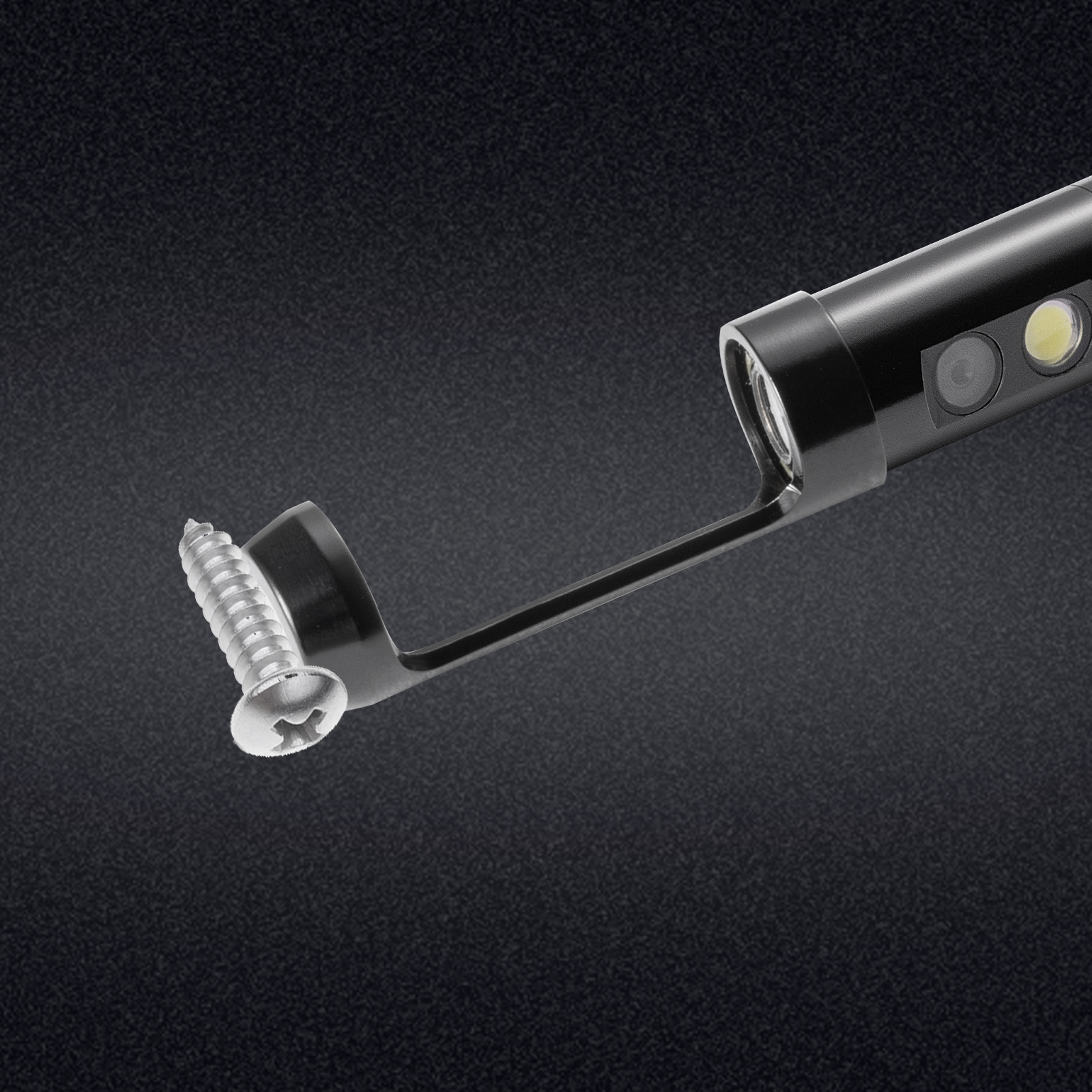 VEVOR triple lens borescope with a close-up of the tip showing a screw attachment feature.