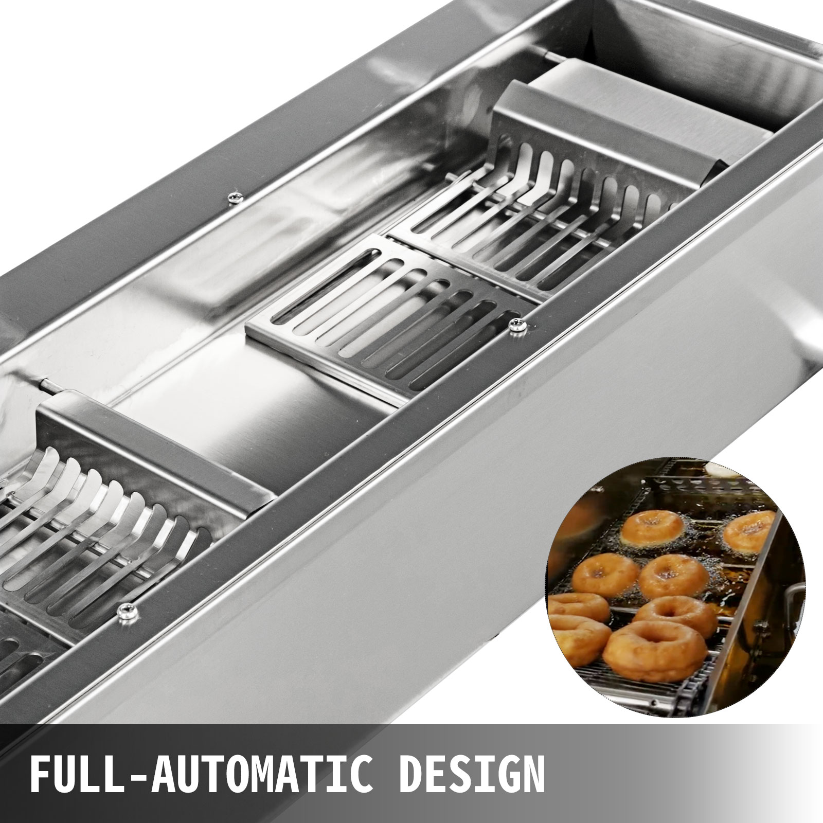 VEVOR donut making machine with full-automatic design, stainless steel build.