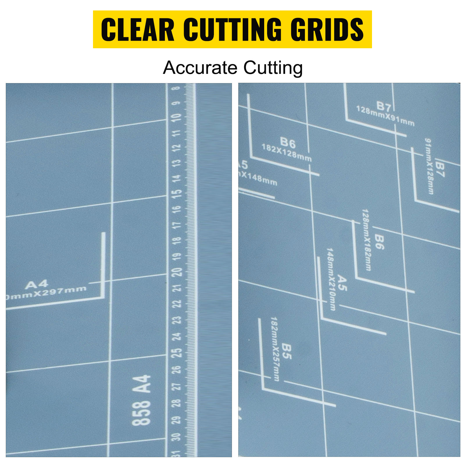 clear cutting grids on VEVOR industrial paper cutter for accurate, precise cutting.