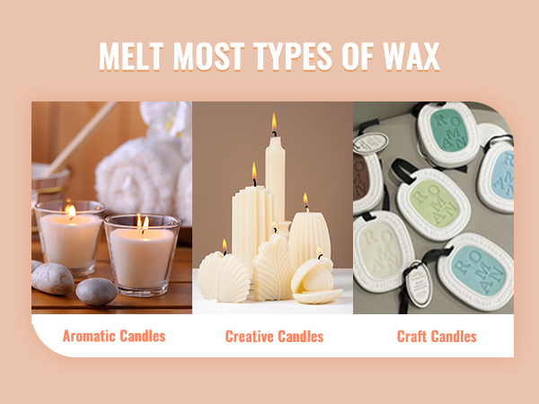 melt various wax types with VEVOR wax melter for aromatic, creative, and craft candles.