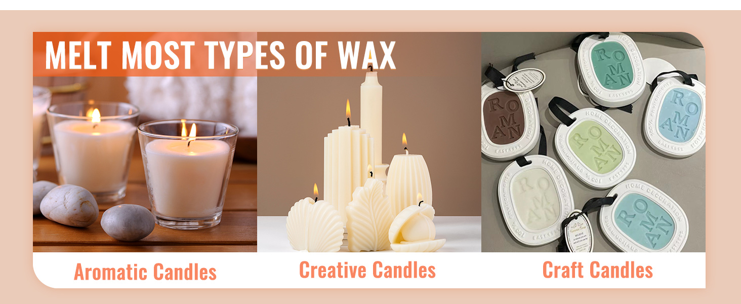 melt various wax types with VEVOR wax melter for aromatic, creative, and craft candles.