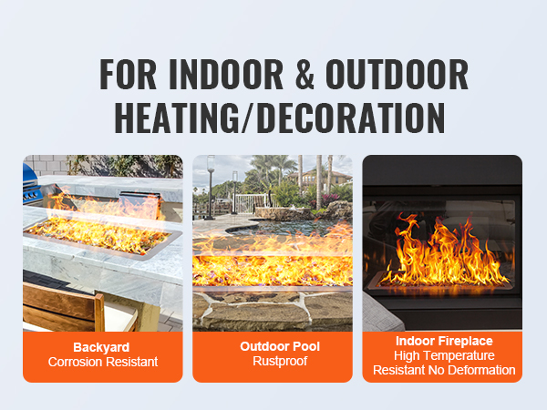 VEVOR fire pit pan for indoor and outdoor use, backyard, outdoor pool, and indoor fireplace.