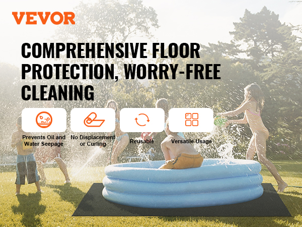 VEVOR hot tub mat offers comprehensive floor protection with worry-free cleaning, reuseable and versatile.