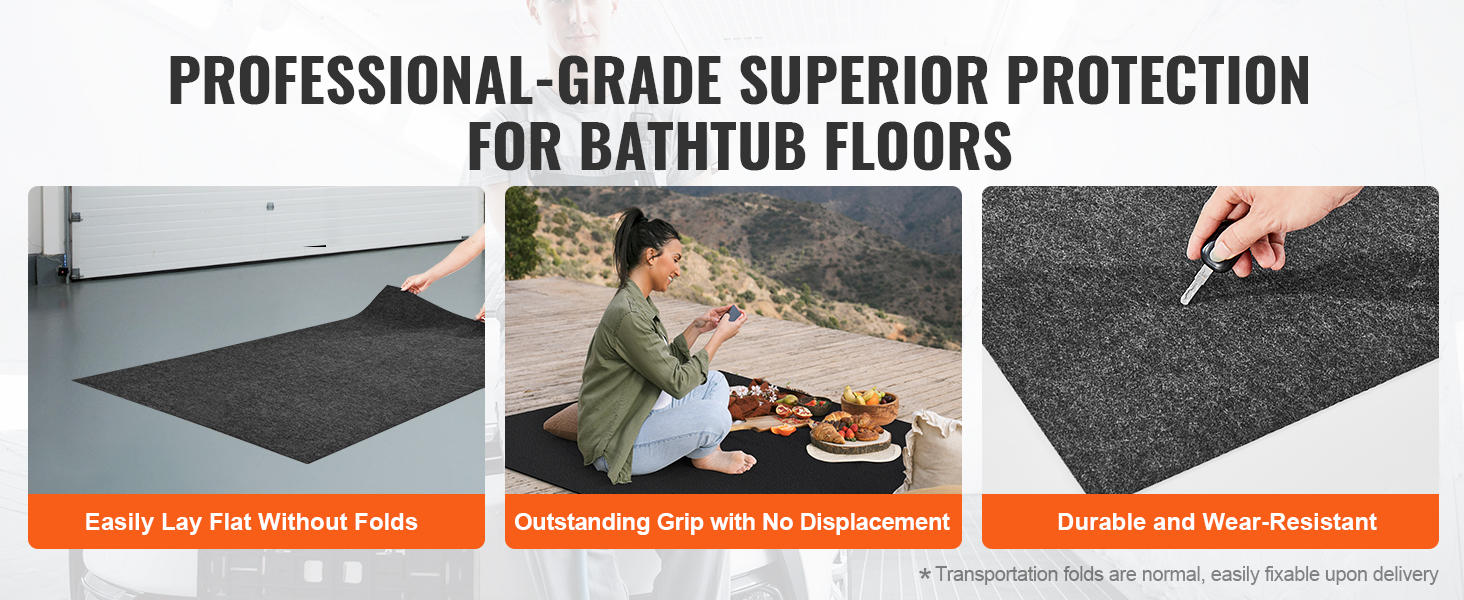 professional-grade VEVOR hot tub mat, easy to lay flat, outstanding grip, durable and wear-resistant.
