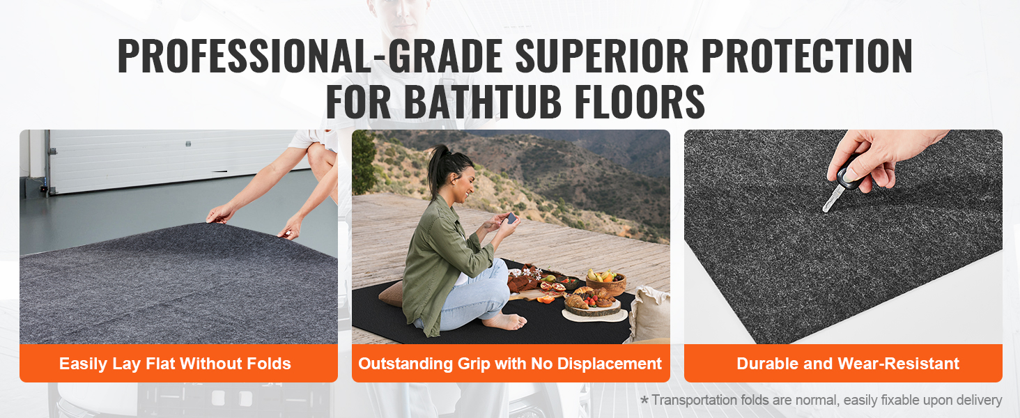 professional-grade protection: VEVOR hot tub mat, no folds, high grip, durable, and wear-resistant.
