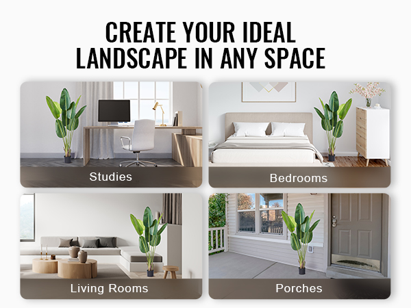 VEVOR artificial birds of paradise tree for bedrooms, studies, living rooms, and porches. create your ideal space.