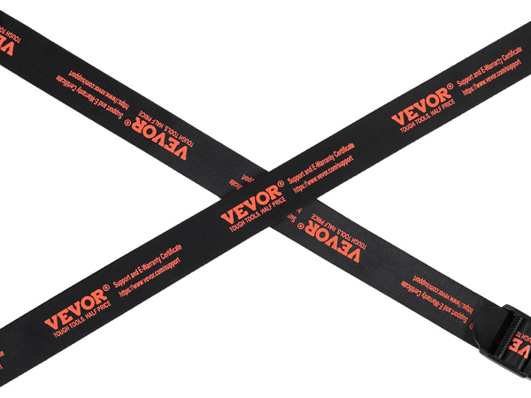 VEVOR heavy duty kayak cart straps crossed with visible branding in bold red text.