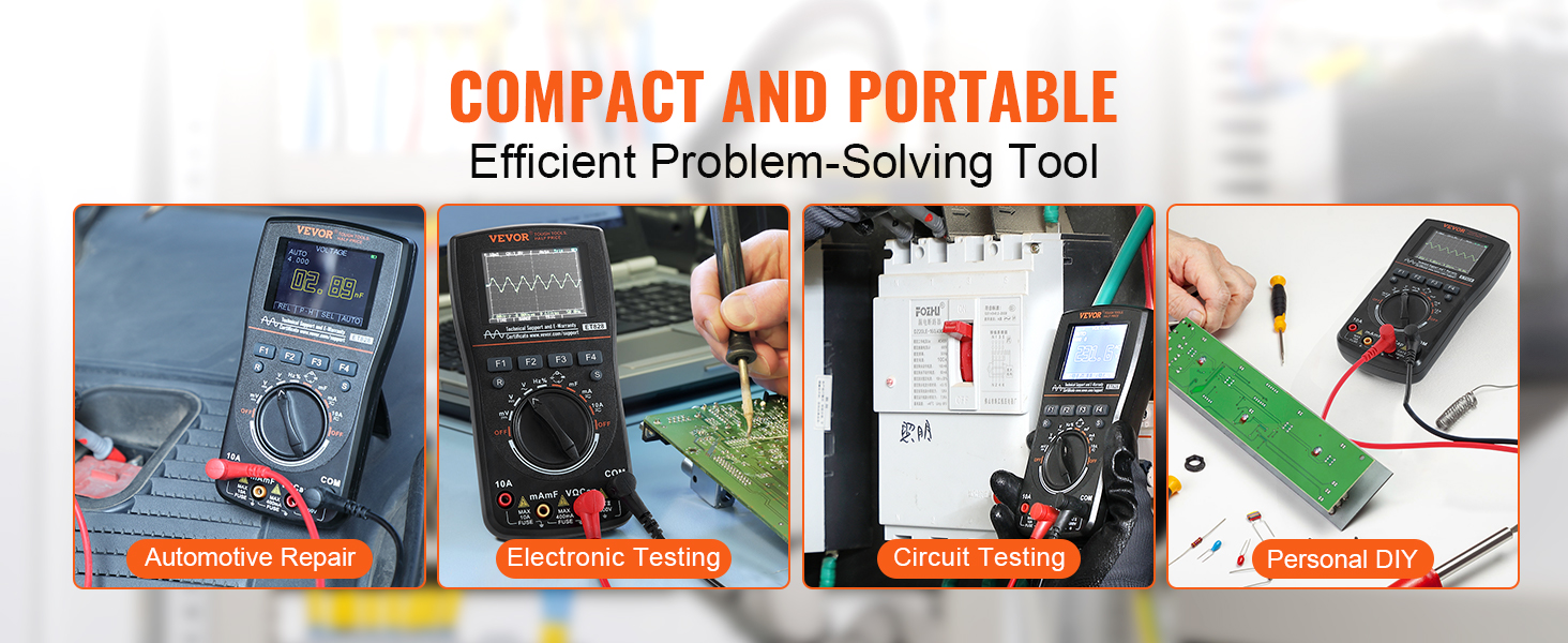 VEVOR handheld oscilloscope for automotive repair, electronic testing, circuit testing, and personal diy.