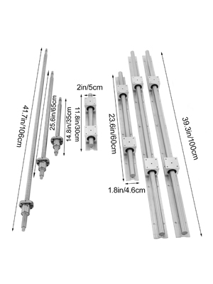 VEVOR linear rail cnc kit with various rail lengths and dimensions.